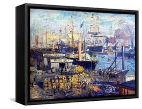 Grand Quay at Le Havre, 1874-Claude Monet-Framed Stretched Canvas