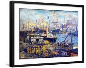 Grand Quay at Le Havre, 1874-Claude Monet-Framed Giclee Print