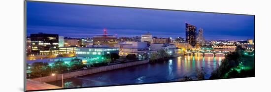 Grand Rapids at dusk, Kent County, Michigan, USA-null-Mounted Photographic Print