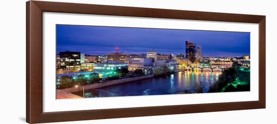 Grand Rapids at dusk, Kent County, Michigan, USA-null-Framed Photographic Print