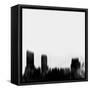 Grand Rapids City Skyline - Black-NaxArt-Framed Stretched Canvas