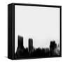 Grand Rapids City Skyline - Black-NaxArt-Framed Stretched Canvas