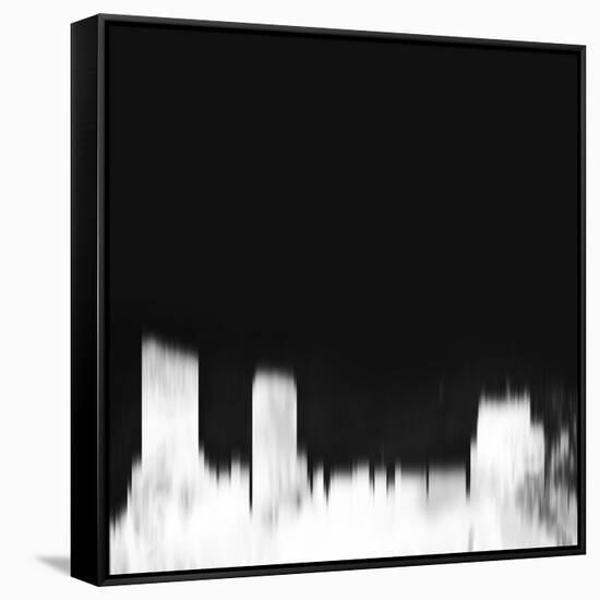 Grand Rapids City Skyline - White-NaxArt-Framed Stretched Canvas