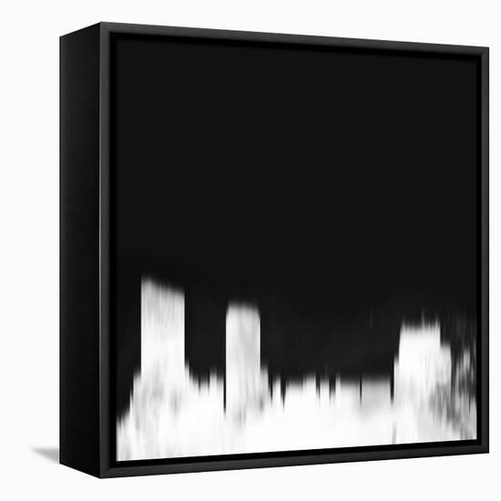 Grand Rapids City Skyline - White-NaxArt-Framed Stretched Canvas