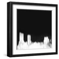 Grand Rapids City Skyline - White-NaxArt-Framed Art Print