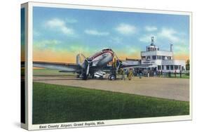 Grand Rapids, Michigan - Boarding Scene at Kent County Airport-Lantern Press-Stretched Canvas