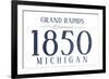 Grand Rapids, Michigan - Established Date (Blue)-Lantern Press-Framed Art Print