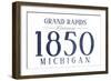 Grand Rapids, Michigan - Established Date (Blue)-Lantern Press-Framed Art Print