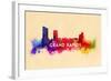 Grand Rapids, Michigan - Skyline Abstract-Lantern Press-Framed Art Print