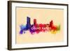 Grand Rapids, Michigan - Skyline Abstract-Lantern Press-Framed Art Print