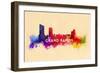 Grand Rapids, Michigan - Skyline Abstract-Lantern Press-Framed Art Print