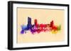 Grand Rapids, Michigan - Skyline Abstract-Lantern Press-Framed Art Print