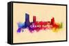 Grand Rapids, Michigan - Skyline Abstract-Lantern Press-Framed Stretched Canvas