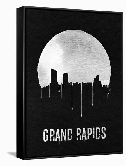 Grand Rapids Skyline Black-null-Framed Stretched Canvas