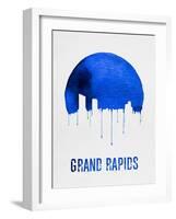 Grand Rapids Skyline Blue-null-Framed Art Print