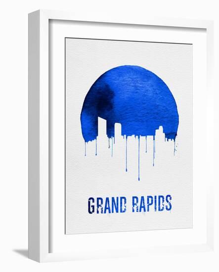 Grand Rapids Skyline Blue-null-Framed Art Print