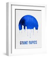 Grand Rapids Skyline Blue-null-Framed Art Print