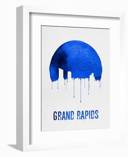 Grand Rapids Skyline Blue-null-Framed Art Print