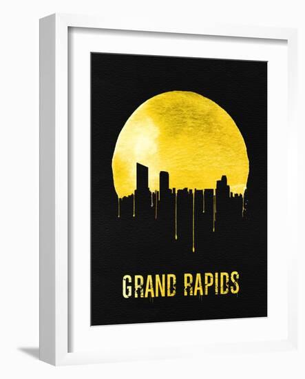 Grand Rapids Skyline Yellow-null-Framed Art Print