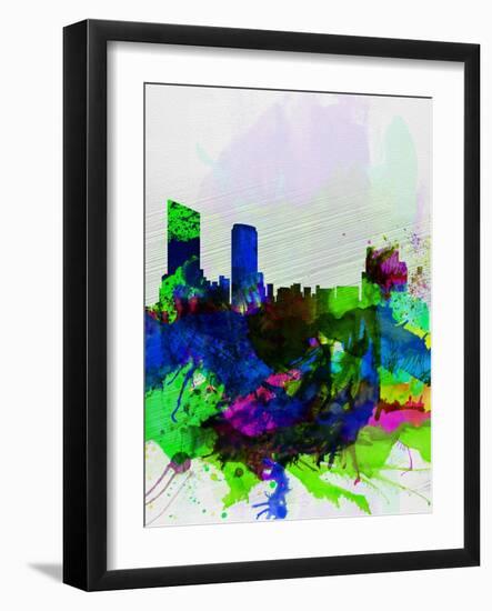 Grand Rapids Watercolor Skyline-NaxArt-Framed Art Print