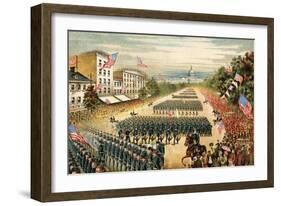 Grand Review of Armies at End of Civil War, Pennsylvania Avenue, Washington D.C., c.1865-null-Framed Giclee Print