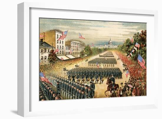 Grand Review of Armies at End of Civil War, Pennsylvania Avenue, Washington D.C., c.1865-null-Framed Giclee Print