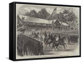 Grand Review of the Army of the Potomac before President Johnson at Washington-null-Framed Stretched Canvas