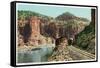 Grand River Canyon, Colorado, View of the Canyon from Train Tracks-Lantern Press-Framed Stretched Canvas