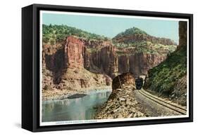 Grand River Canyon, Colorado, View of the Canyon from Train Tracks-Lantern Press-Framed Stretched Canvas