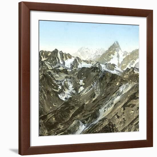 Grand-Saint-Bernard (Switzerland), the Mont Blanc and the Grande Jorasse-Leon, Levy et Fils-Framed Photographic Print