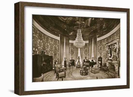 Grand Salon, Designed by Jacques-Emile Ruhlmann, 1925 (B/W Photo)-French Photographer-Framed Giclee Print