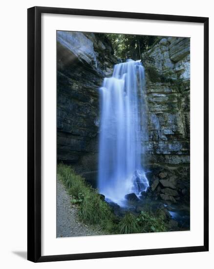 Grand Saut Waterfall, Cascades Du Herisson, Near Clairvaux Les Lacs, Jura, Franche Comte, France, E-Stuart Black-Framed Photographic Print