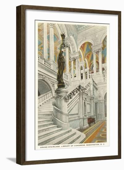 Grand Staircase, Library of Congress, Washington D.C.-null-Framed Art Print