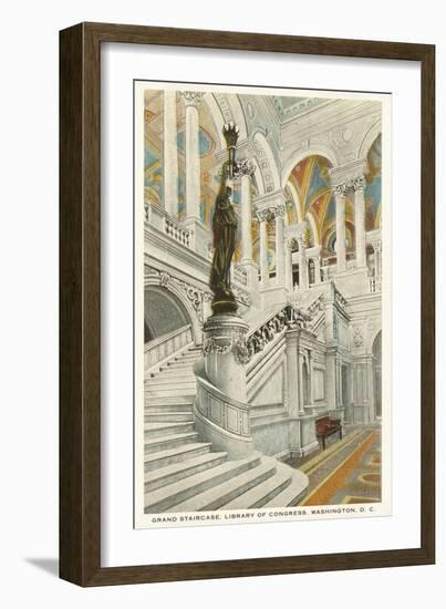 Grand Staircase, Library of Congress, Washington D.C.-null-Framed Art Print