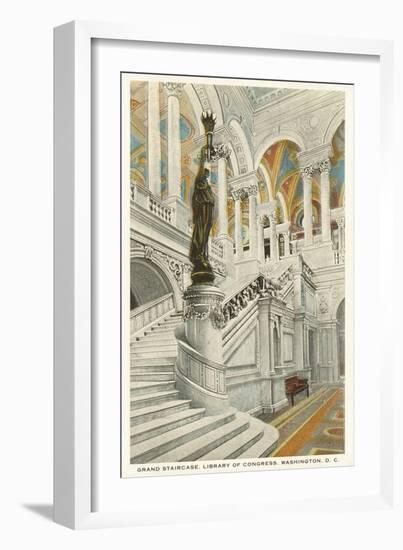 Grand Staircase, Library of Congress, Washington D.C.-null-Framed Art Print