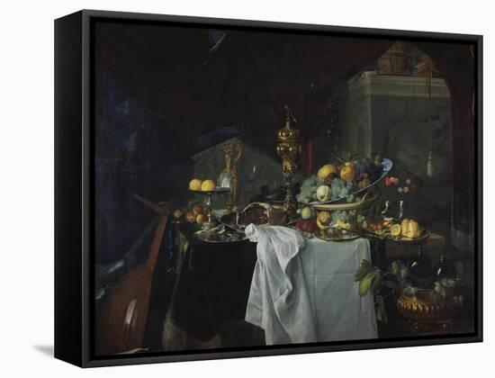 Grand Still-Life with Golden Goblet and Fruit, 1640-Jan Davidsz. de Heem-Framed Stretched Canvas