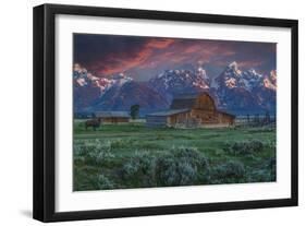 Grand Teton Mormon Barn at Sunrise-Galloimages Online-Framed Photographic Print