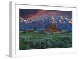 Grand Teton Mormon Barn at Sunrise-Galloimages Online-Framed Photographic Print