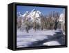 Grand Teton National Park Covered in Snow, Wyoming, USA-Scott T. Smith-Framed Stretched Canvas