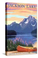 Grand Teton National Park - Jackson Lake-Lantern Press-Stretched Canvas