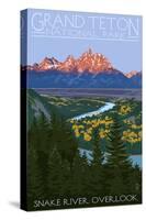 Grand Teton National Park - Snake River Overlook-Lantern Press-Stretched Canvas