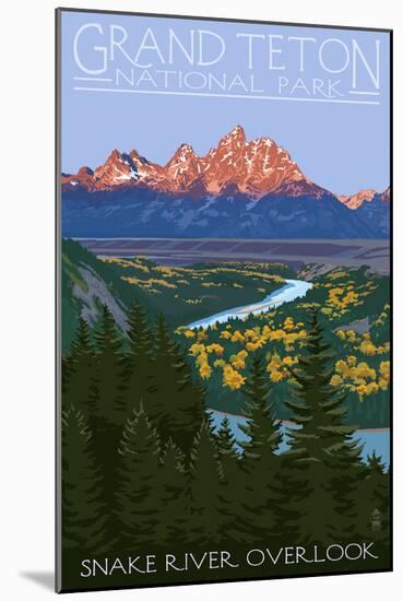 Grand Teton National Park - Snake River Overlook-Lantern Press-Mounted Premium Giclee Print