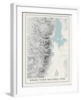 Grand Teton National Park Topographical Print-null-Framed Art Print