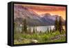 Grand Teton National Park, Wyoming - Lake and Peaks at Sunset-Lantern Press-Framed Stretched Canvas