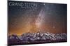 Grand Teton National Park, Wyoming - Milky Way-Lantern Press-Mounted Art Print