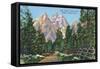 Grand Teton National Park, Wyoming, Road to Jenny Lake View of the Grand Tetons-Lantern Press-Framed Stretched Canvas