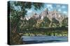 Grand Teton National Park, Wyoming, Snake River View of the Vista of the Tetons-Lantern Press-Stretched Canvas