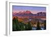 Grand Teton National Park, Wyoming - Sunset River and Mountains-Lantern Press-Framed Art Print
