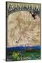 Grand Teton National Park, Wyoming - Topographical Map-Lantern Press-Stretched Canvas