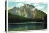 Grand Teton National Park, Wyoming, View of Mount Moran from Leigh Lake-Lantern Press-Stretched Canvas